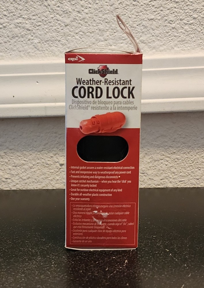 Click Shield Weather Resistant Cord Lock, 1-Pack, Black