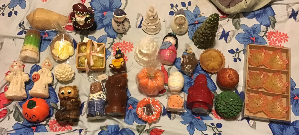 29 Vintage Sculpted Wax Candle Figurines Collection