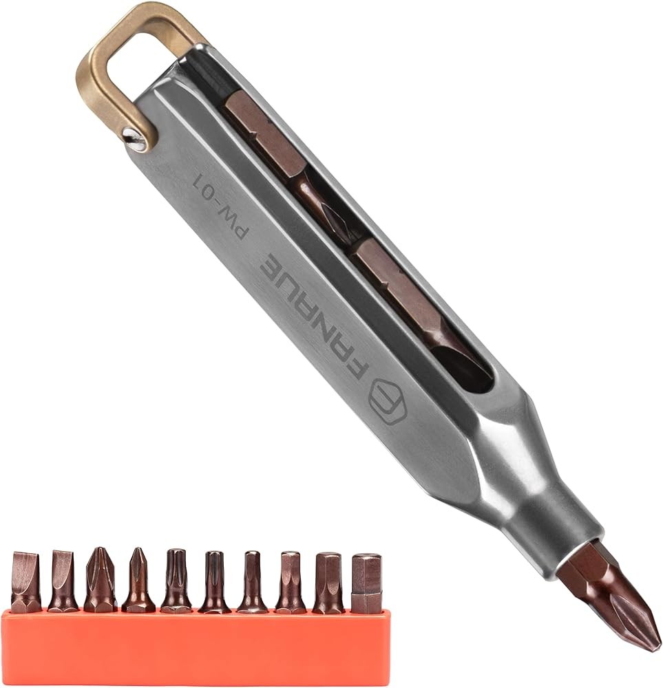 Titanium Small EDC Multi Bit Poet Screwdriver, Profal Grade