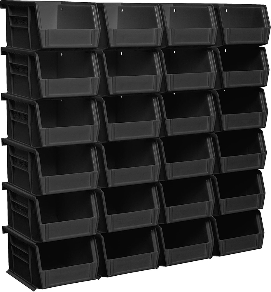 30210 Akrobins Plastic Storage Bins, Space-Saving Stackable Bins for Garage, Pan