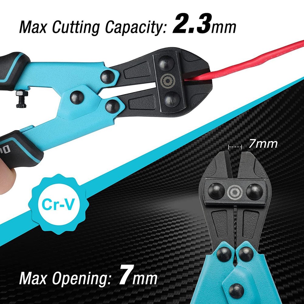 DURATECH 8" Bolt Cutter for Wire Cable Security Lock Chrome Vanadium Steel Blade