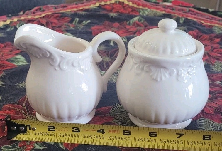 Italian Ceramic Sugar & Creamer Set-Vintage-Easter Spring Summer BBQ's