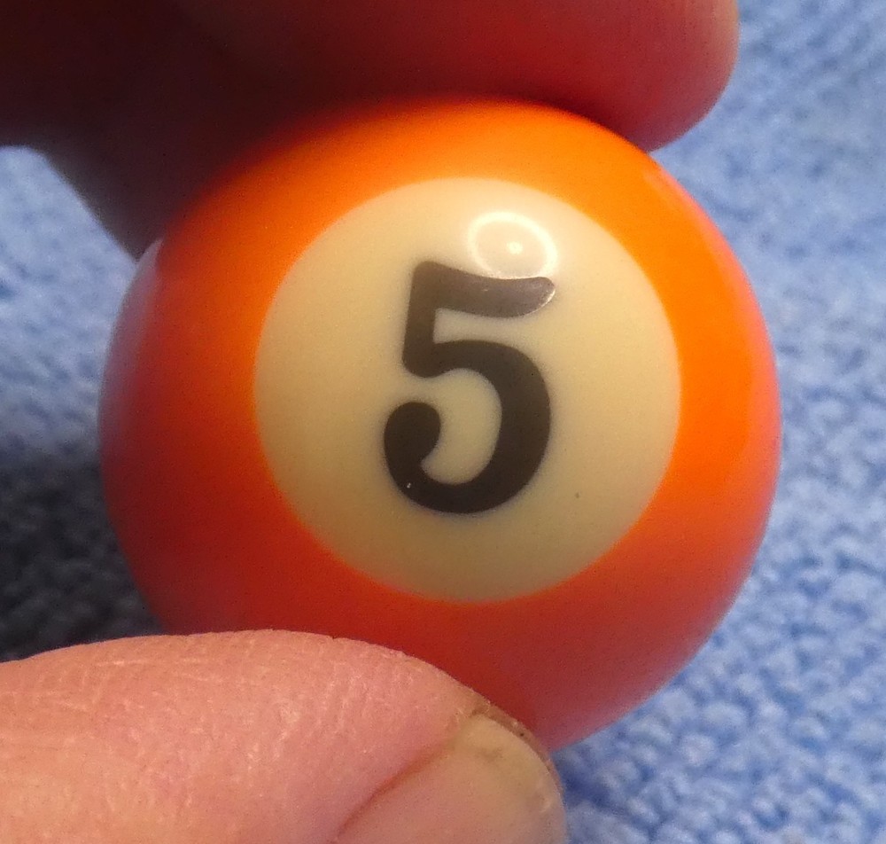 Mini 1” Pool Billiards Ball #5 Solid Orange Replacement