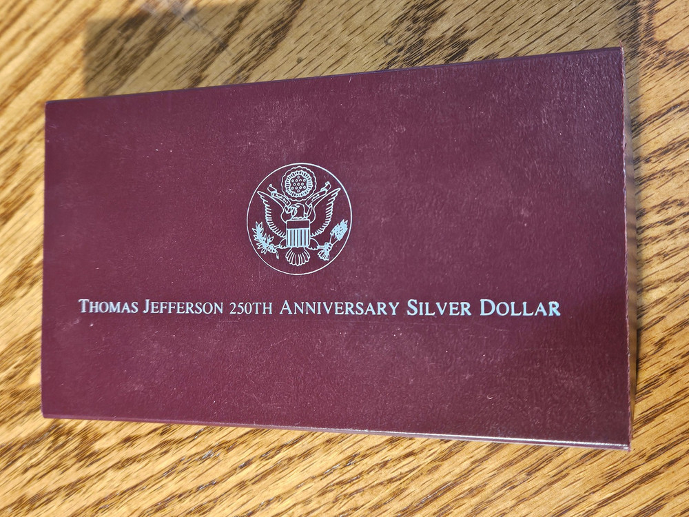 Thomas Jefferson 250th Anniversary Silver Dollar 1993
