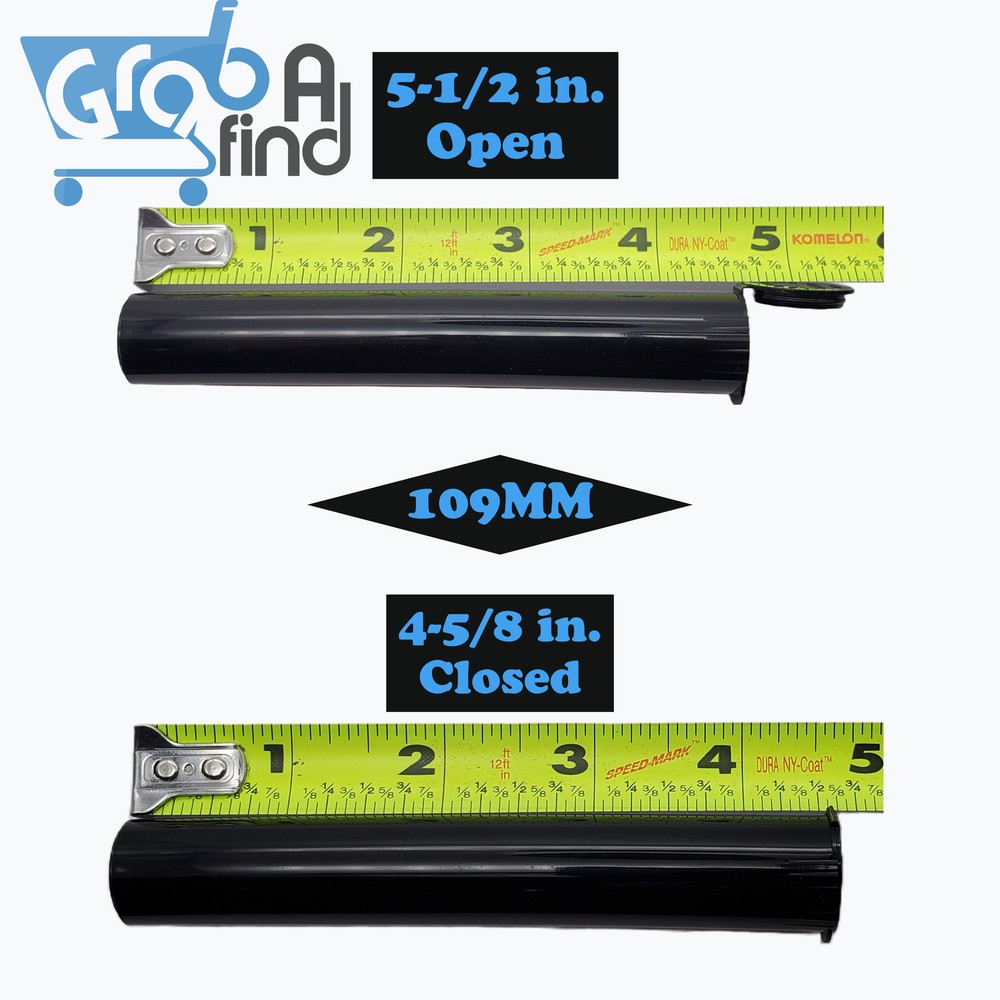 10 Pack - Airtight 109mm Solid Black Squeeze Pop Top Container Tubes