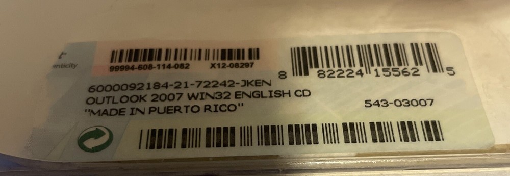 Microsoft Office Outlook 2007 Software with Product Key Genuine