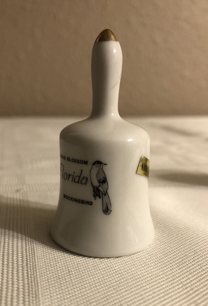 Florida State Flower & Bird Mini Ceramic Bell