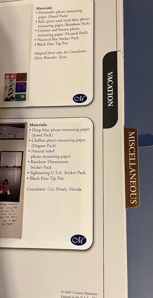 Creative Memories Page Patterns In Binders Start Smart Booklet Scrapbook