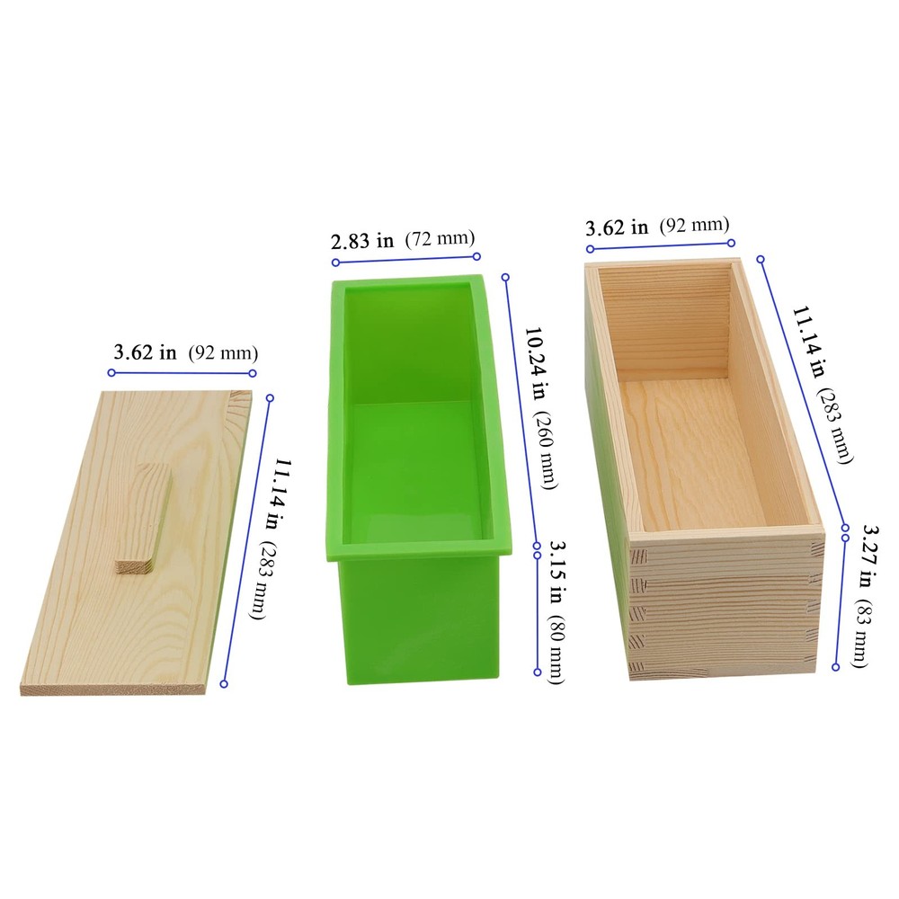 KEILEOHO 4 PCS 42oz Soap Molds, Rectangular Silicone Soap Making Molds with W...