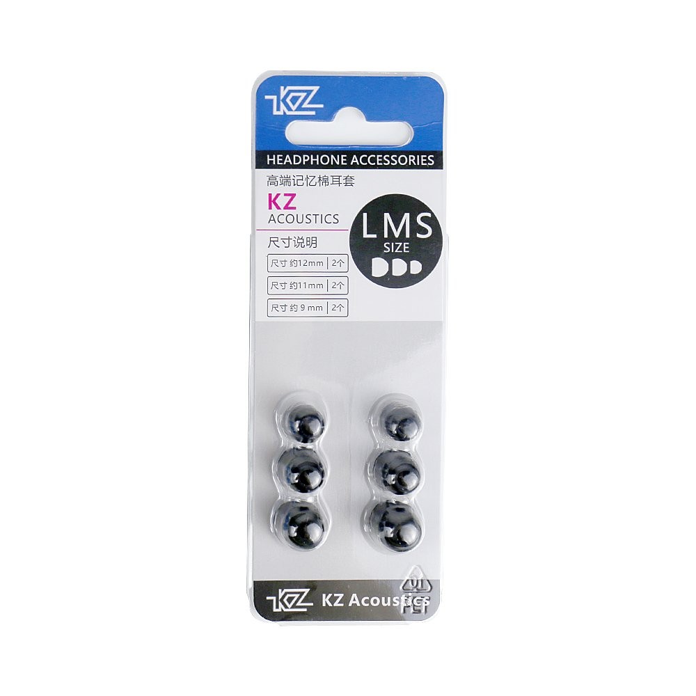 KZ 3 Paris L M S Size Replacement Foam Eartips Earbuds Memory Black