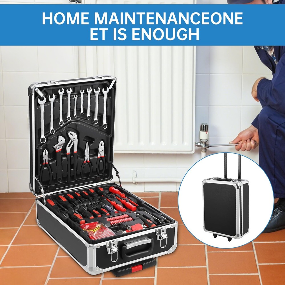 800 PCS Rolling Tool Box with Wheels Storage Cabinet Mechanic Tool Set