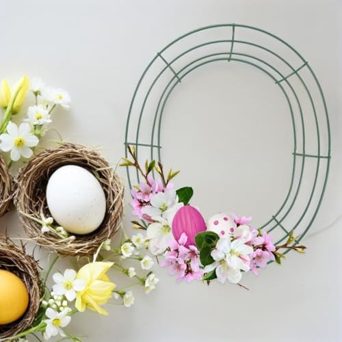 3 Pcs Easter Wire Wreath Frame: 12 Inch Easter Egg Metal Wreath Form for DIY