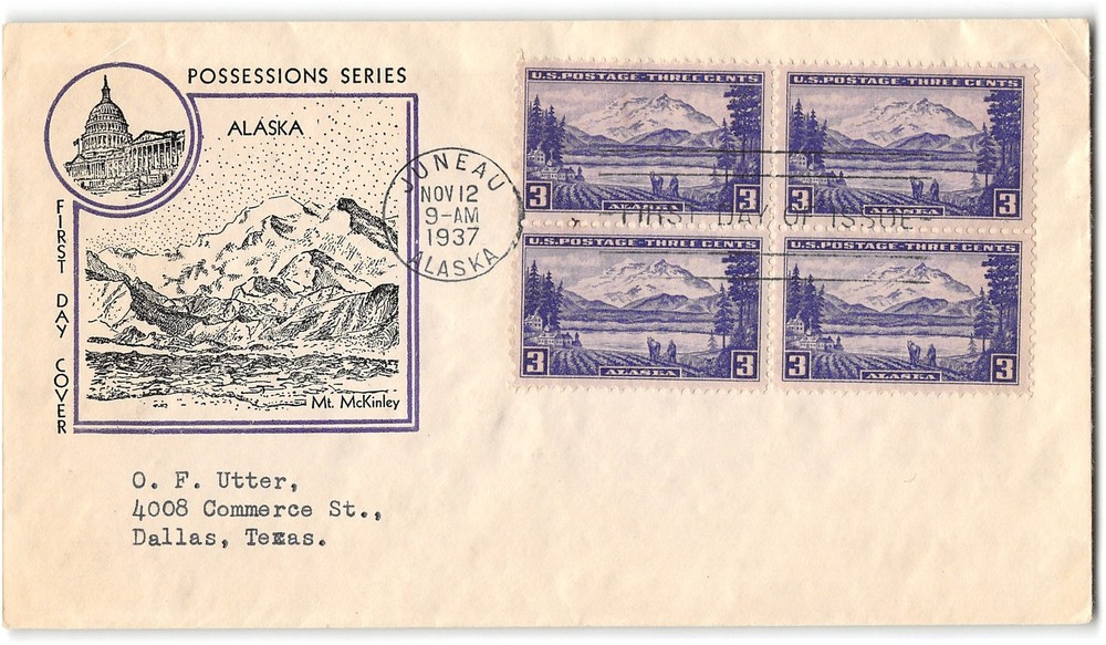 US #800 FDC, 1937, Fidelity