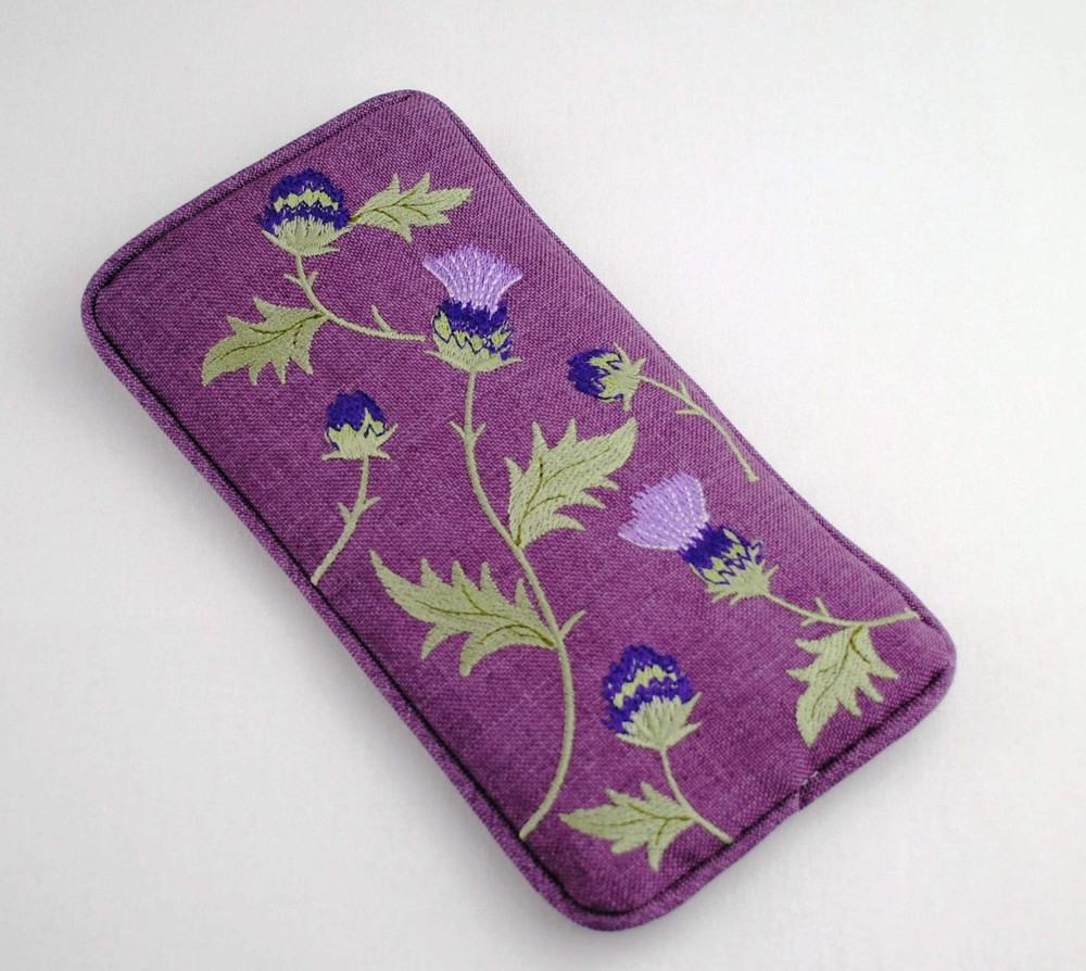 Double Eyeglasses Case in a Glencoe Thistle Design