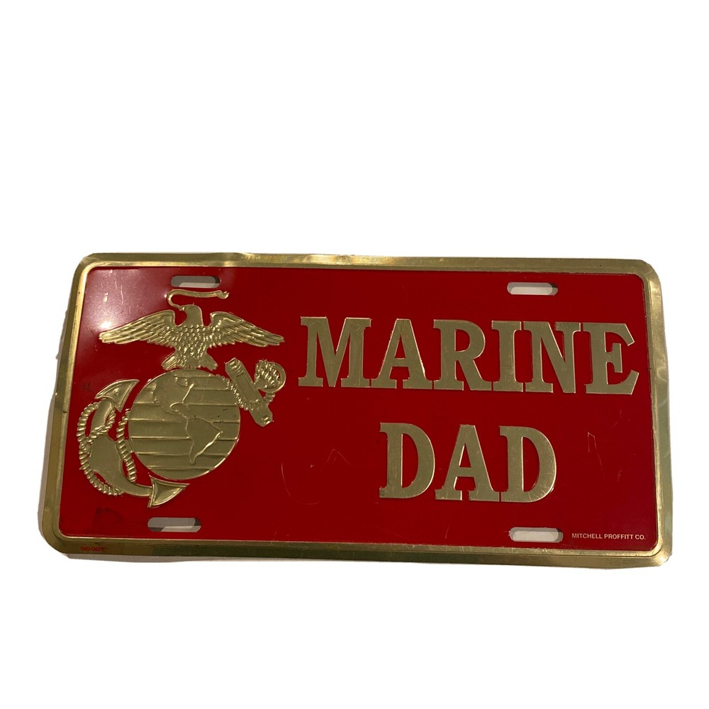 Vintage Us Marines DAD Car tag plate