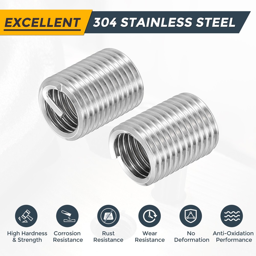 50pcs Wire Thread Inserts M8 x 1.25 x 2.5D Metric Helical Threaded Sleeve