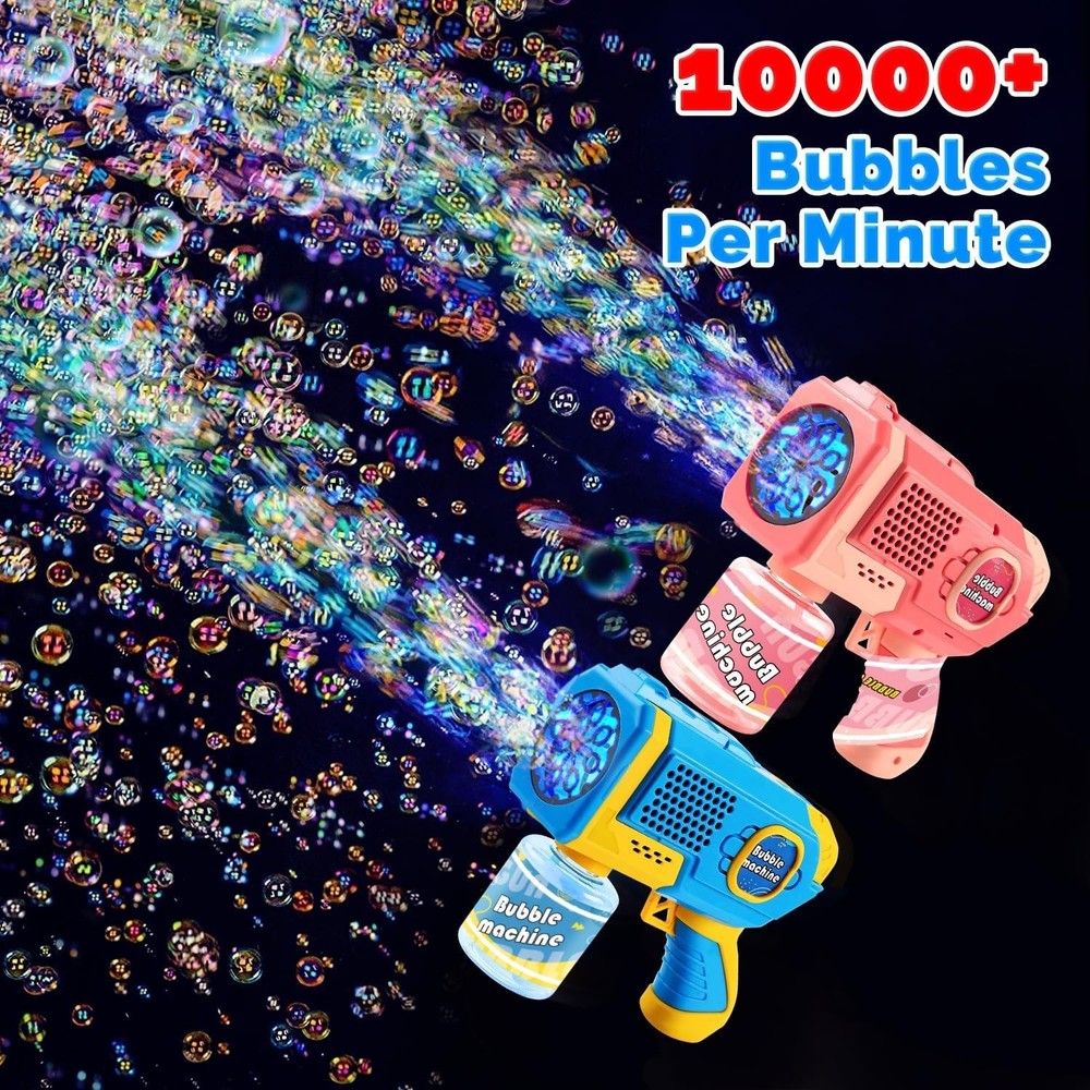 Enchanting 2-Pack Bubble Guns with Bubble Solution - Perfect for Parties & More