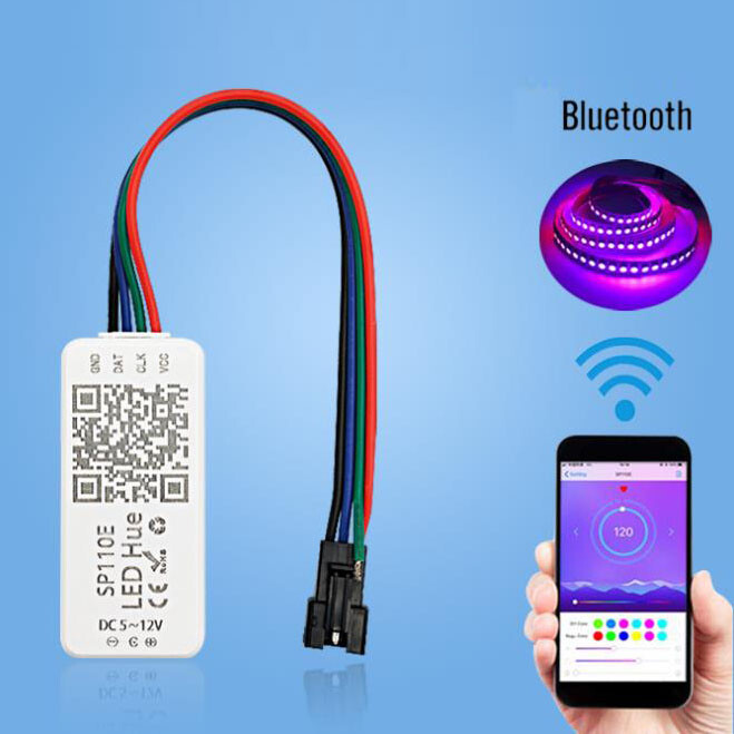 Bluetooth SP110E Controller App Control 1024 Pixels For WS2812B WS2811 LED Strip