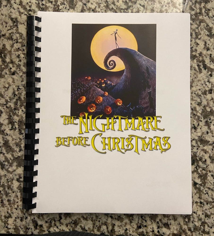 Nightmare Before Christmas Horror Movie Script Reprint Full Screenplay Script