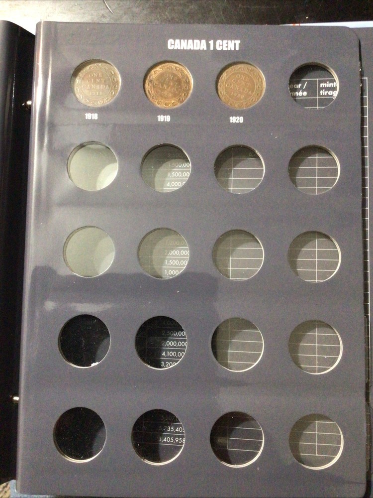 1858-1920 Canada Larger Cent Complete Collection Album