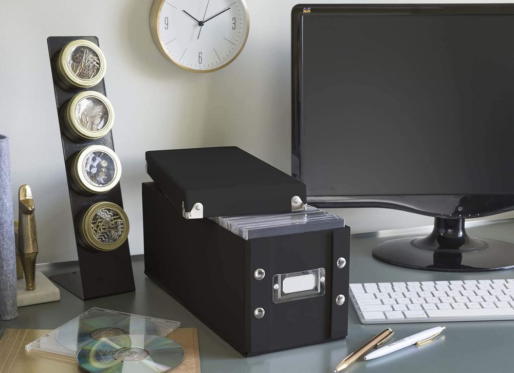 2 CD Storage Rack Box Holder Disk Case Media Display Space Store Organizer Black