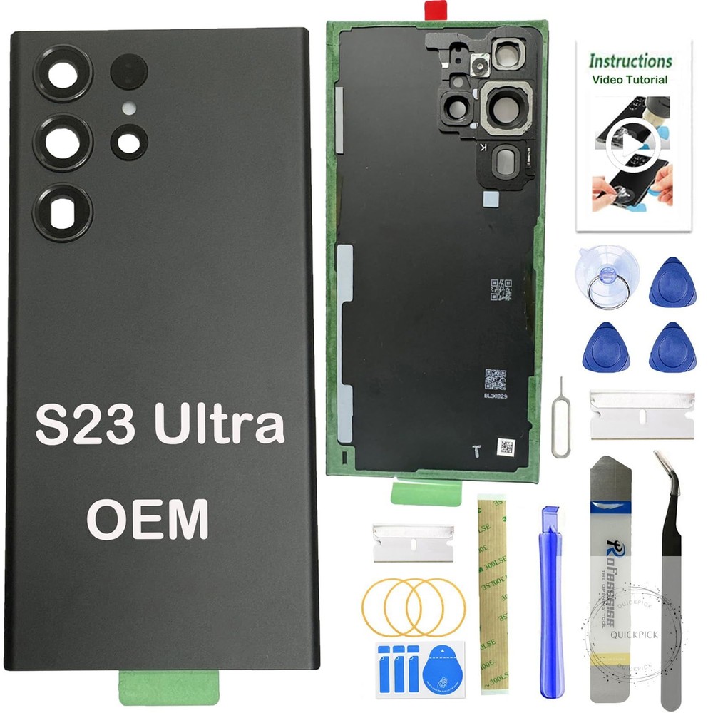 For Samsung Galaxy S23 Ultra Back Glass Replacement, Back Cover Replacement