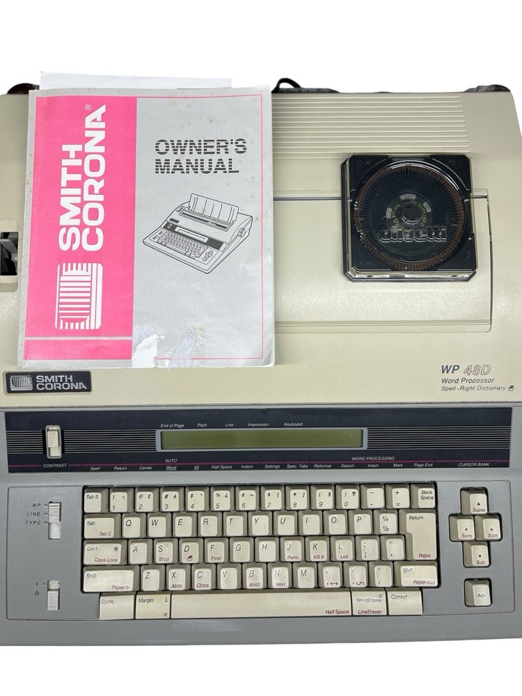 Smith Corona WP 480 Word Processor Works w/ Manual, Cord & Extra Daisy Wheel