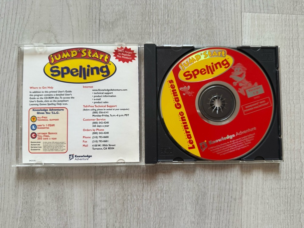 Jump Start Spelling Learning Game Windows 98/95 Knowledge Adventure GREAT CONDIT