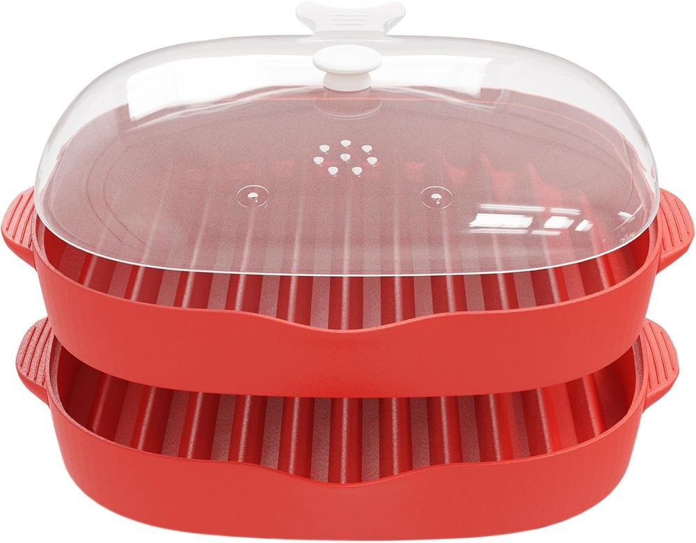 Microwave Easy Bacon Maker, 2Pcs Microwavable Grill Tray
