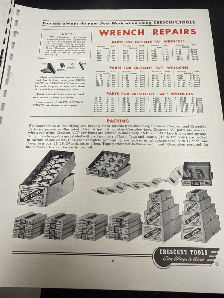 Vintage Crescent Tools Catalog Jamestown NY 🇺🇸 Excellent