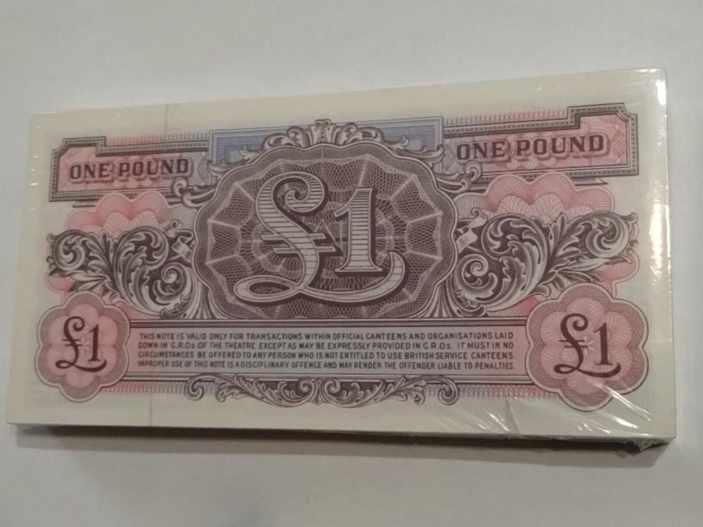 BRITISH ARMED FORCES POUND CURRENCY NOTES SPECIAL VOUCHER UNCIRCULATED SET LOT