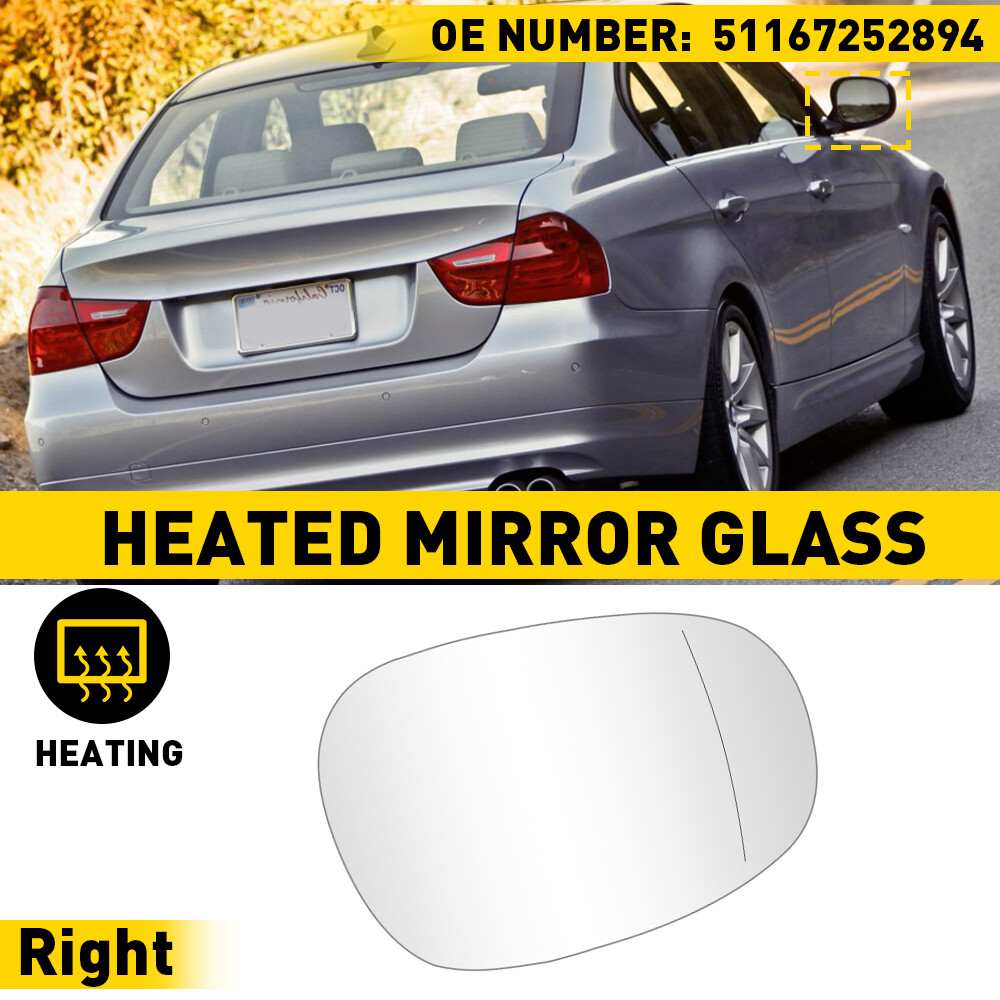 Right Side Mirror Glass Heated For BMW E81 E90 E91 E92 325i 328i 335i 2009-2013