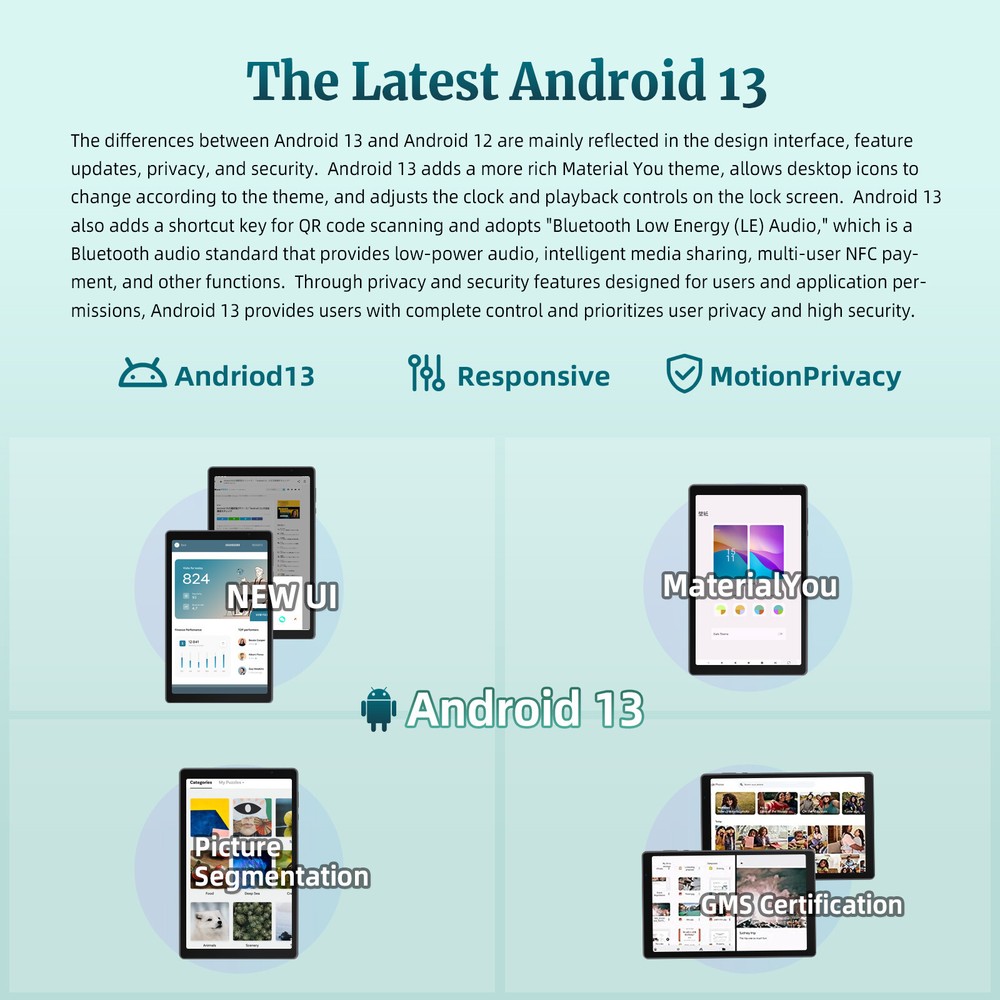 2025 10.1'' Tablet Octa-Core Android13 Tablet 6+64GB Dual Camera Bluetooth WIFI