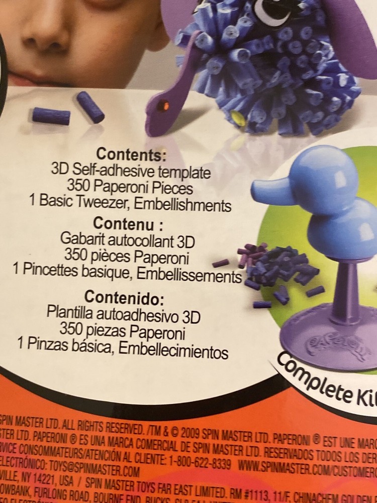 Paperoni Elephant Craft Kit 3D Rolled Paper Spin Master New