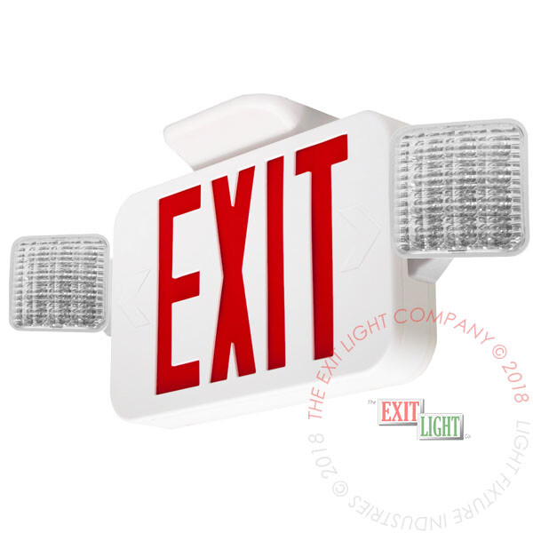 LFI Lights | Red LED Exit Sign Emergency Light Combo UL Listed | COMBO2-R-W-BB
