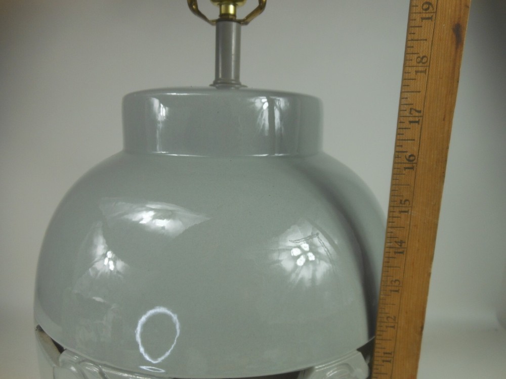 Vintage Large Elephant Grey Table Lamp 2 Way Light Up Base Retro MCM