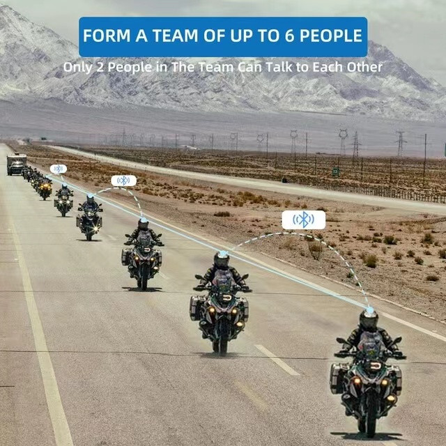 6 Riders Helmet Headset Motorcycle Bluetooth Intercom Wireless Communication