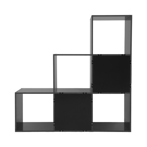 6-Cube Black Storage Organizer Bookcase, Display Compartment Open Back