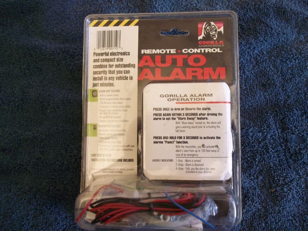 GORILLA Remote Control Auto Alarm with remote control part #007 New