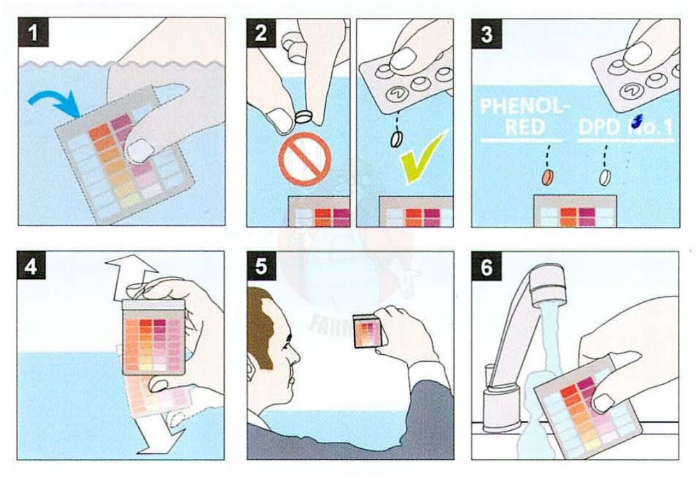 Blister pack for pool tester chlorine/pH - refill pack replacement tablets