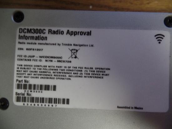 TRIMBLE DCM300C RADIO APPROVAL
