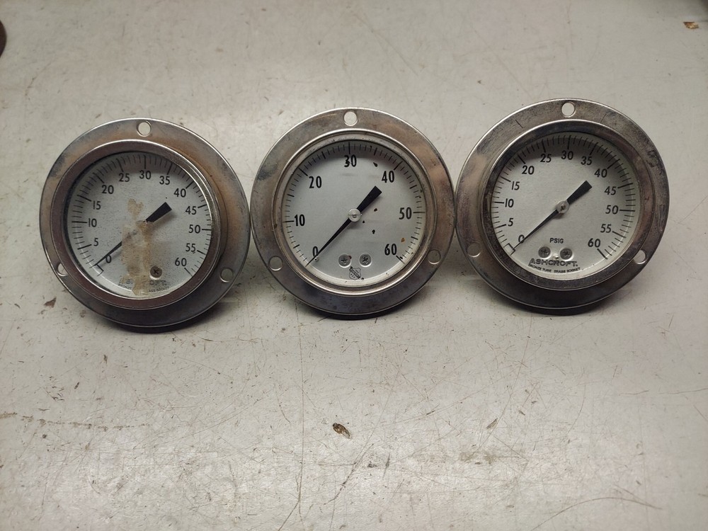 (3) ASHCROFT PRESSURE GAUGES