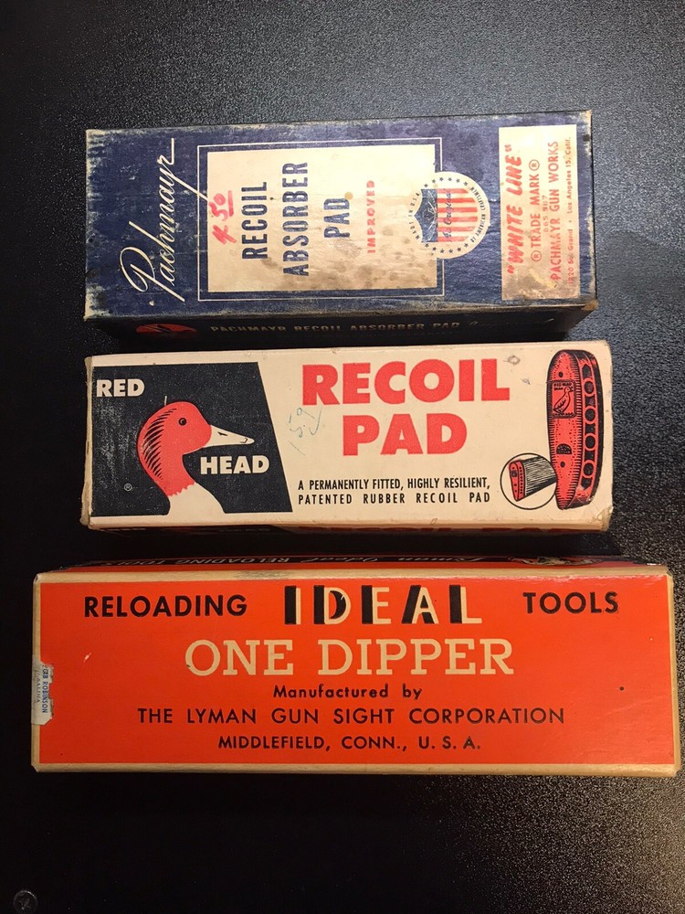 LYMAN Ideal Dipper, Pachmayr & Red Head Recoil Pads Boxes Only Instructions