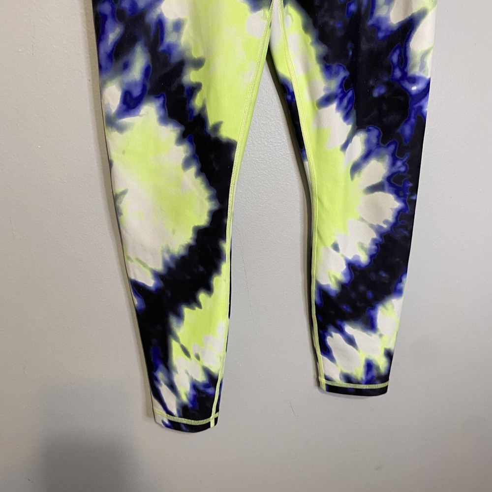Athleta Elation Tie Dye 7/8 Tight Size Small Yellow Blue