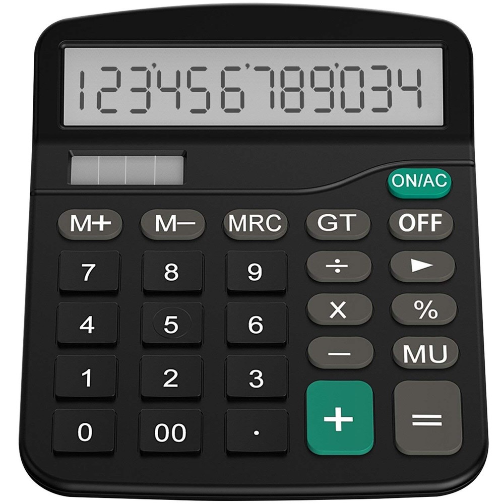 Helect Calculator, Standard Function Desktop Calculator (Black) Black