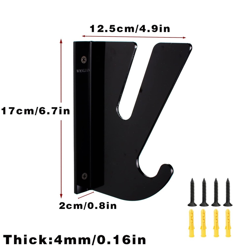 Skateboard Wall Mount Display Rack, Skateboard Wall Rack with Storage Hook