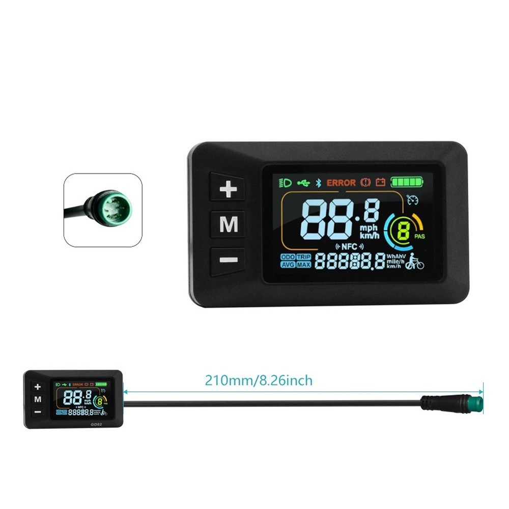 Advanced E Bike Display Compatible with Various Voltage Systems and Cables