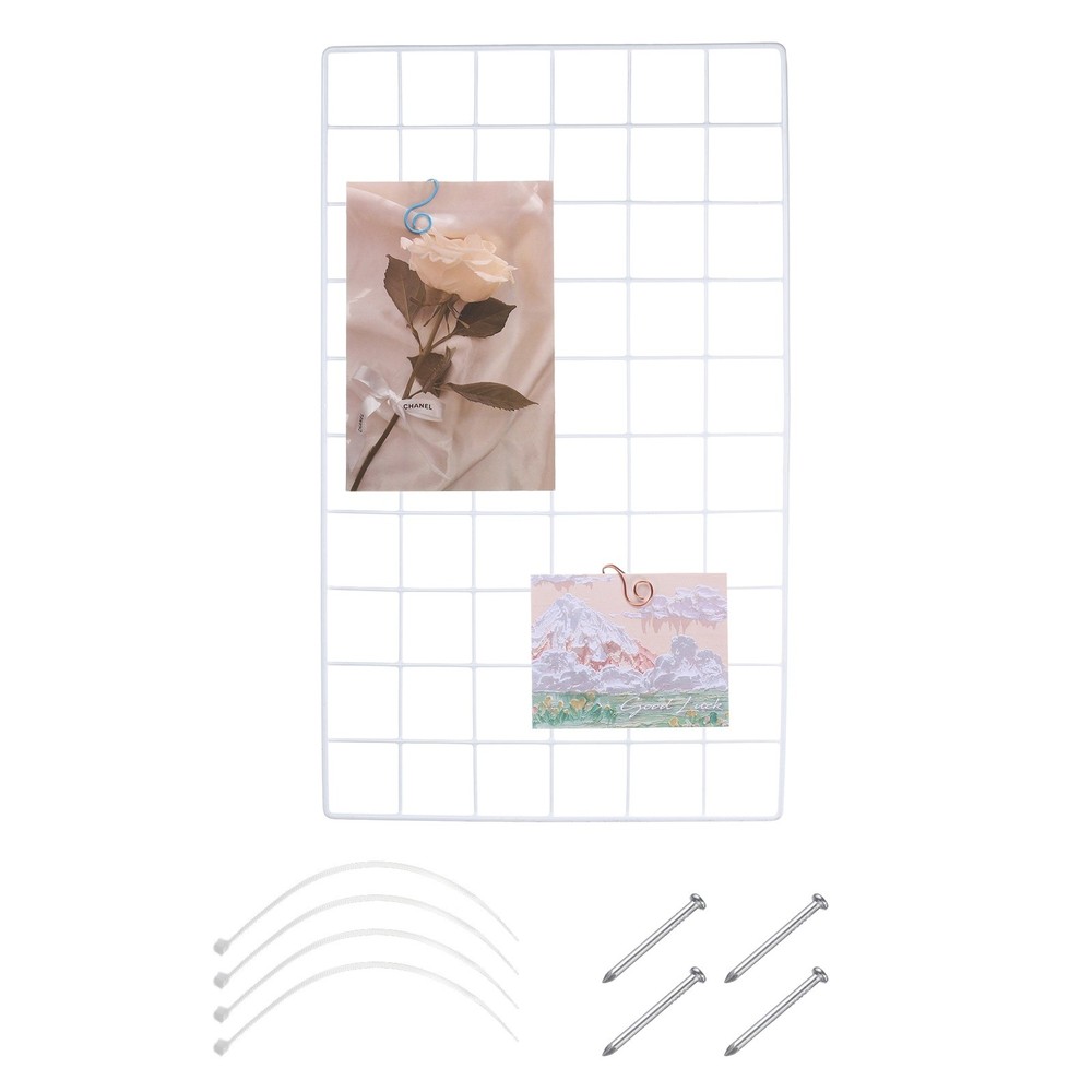 Grid Wall Panels, 19.7" x 11.8" Display Holders Hanging Frame, White
