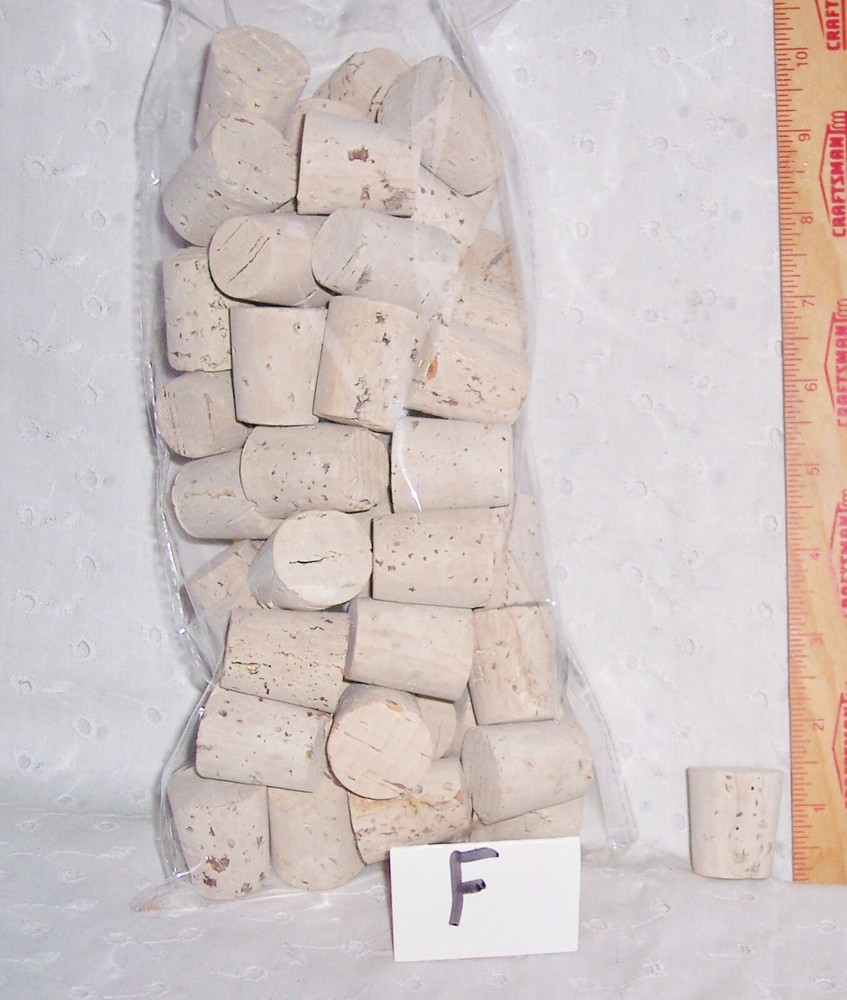 CORKS SOLID STOPPERS - CRAFTS - BOTTLES: U CHOOSE= 2-5-10-15 - QUANTITY & SIZE