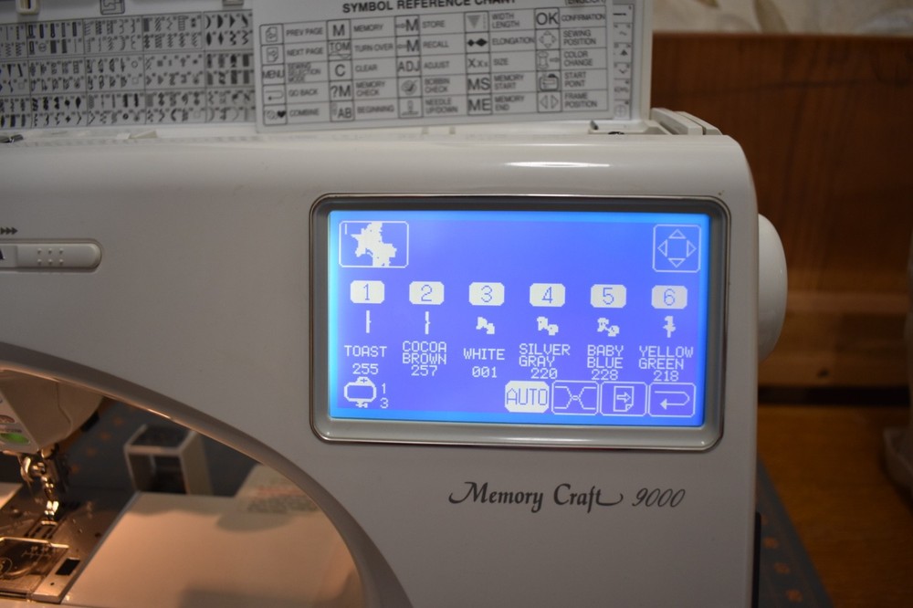 Janome Memory Craft 9000 Sewing Machine with Customizer 2000 Blank Card Extras